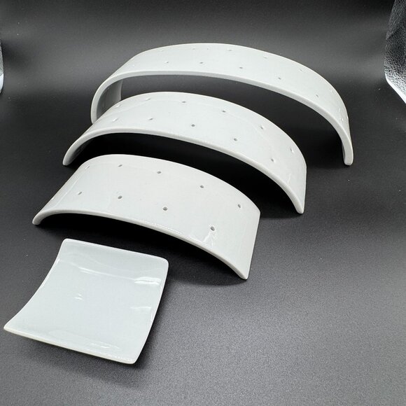 Appetizers Serving Set white Porcelain Multi-level mini kebobs toothpicks - Picture 1 of 11